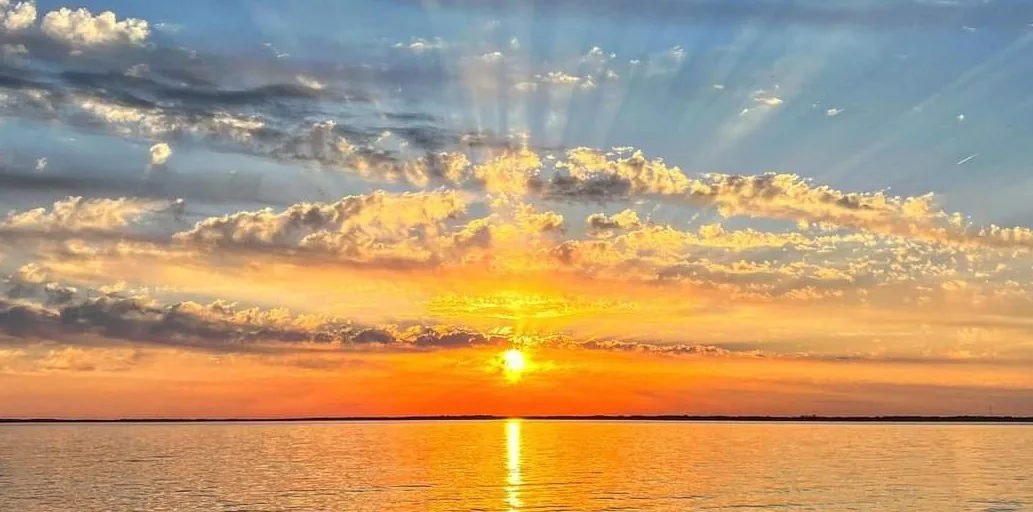 Golden sunlight over Lake Koshkonong